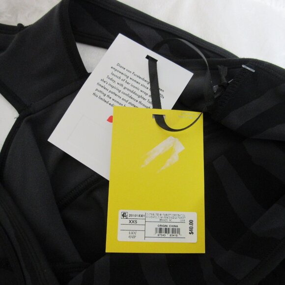 Diane Von Furstenberg Racerback Jumpsuit Unitard One Piece Black Size XXS NWT - Picture 8 of 10